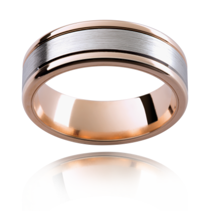Men's Multi Tone Wedding Rings - Twin Plaza Metals