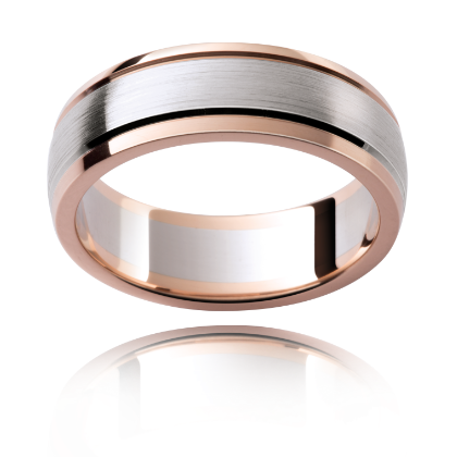 Men's Multi Tone Wedding Rings - Twin Plaza Metals